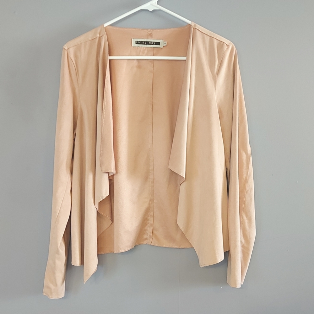 Noisy May Faux Suede Blazer Size M Cream Colour